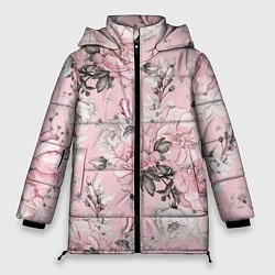 Женская зимняя куртка Розовые розы