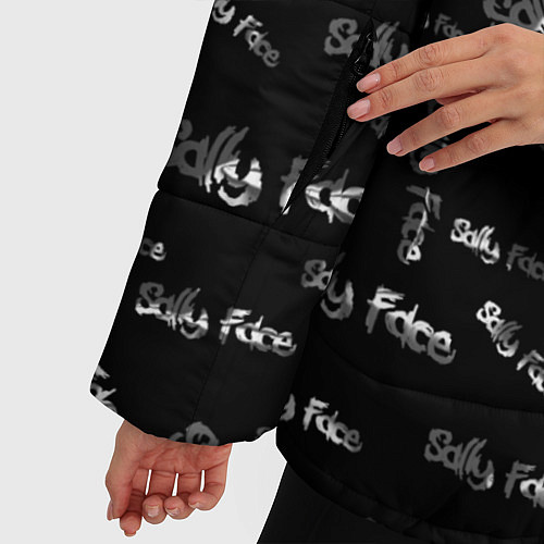 Женская зимняя куртка Sally Face: Black Pattern / 3D-Красный – фото 5