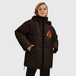 Куртка зимняя женская Apex Legends: Orange Dotted, цвет: 3D-черный — фото 2