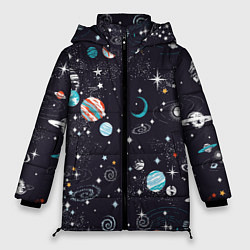 Женская зимняя куртка Загадочный космос