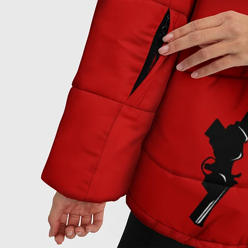 Женская зимняя куртка Дама бубен / 3D-Черный – фото 5