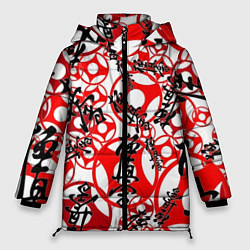 Куртка зимняя женская Каратэ киокушинкай - эмблемы, цвет: 3D-черный