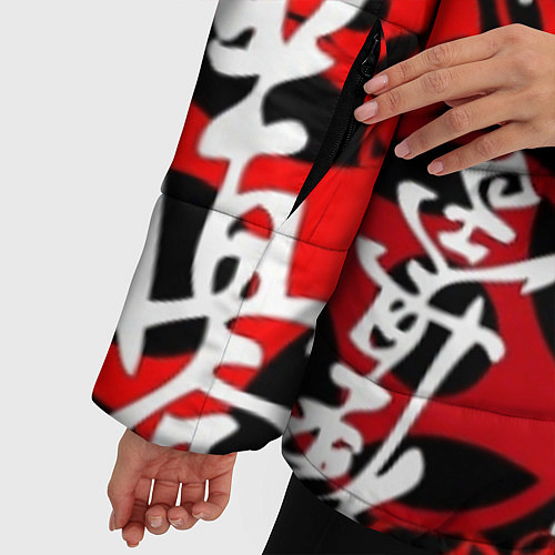 Женская зимняя куртка Каратэ киокушинкай паттерн / 3D-Черный – фото 5