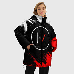 Куртка зимняя женская 21 Pilots: Black & Red, цвет: 3D-красный — фото 2