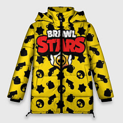 Куртка зимняя женская Brawl Stars: Yellow & Black, цвет: 3D-красный