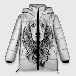 Куртка зимняя женская Кокер спаниель, цвет: 3D-красный