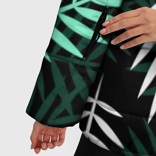Женская зимняя куртка Листья пальмы / 3D-Черный – фото 5