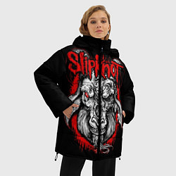 Куртка зимняя женская Slipknot: Devil Goat, цвет: 3D-красный — фото 2