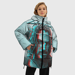 Куртка зимняя женская Cyberpunk 2077: Keanu Glitch, цвет: 3D-черный — фото 2