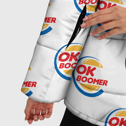 Женская зимняя куртка OK boomer logo / 3D-Черный – фото 5