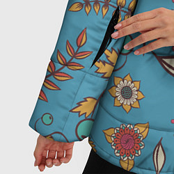 Куртка зимняя женская Цветочный рай узор, цвет: 3D-черный — фото 2