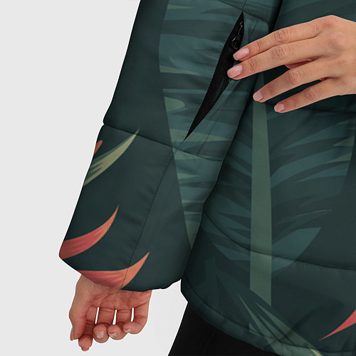Женская зимняя куртка Тропический комуфляж / 3D-Черный – фото 5
