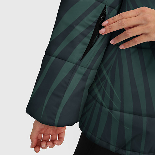 Женская зимняя куртка Пальмовый узор / 3D-Черный – фото 5