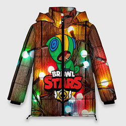 Куртка зимняя женская BRAWL STARS НОВОГОДНИЙ, цвет: 3D-черный