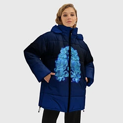 Куртка зимняя женская Знаки Зодиака Дева, цвет: 3D-черный — фото 2