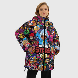Куртка зимняя женская BRAWL STARS LEON SHARK, цвет: 3D-светло-серый — фото 2