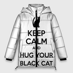 Куртка зимняя женская Обними своего черного кота, цвет: 3D-черный