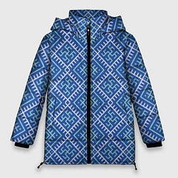 Куртка зимняя женская Славянский орнамент, цвет: 3D-черный