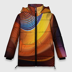 Куртка зимняя женская Плавные Линии, цвет: 3D-красный