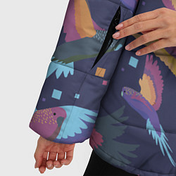 Куртка зимняя женская Райские попугаи, цвет: 3D-черный — фото 2
