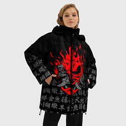 Куртка зимняя женская CYBERPUNK 2077 KEANU REEVES, цвет: 3D-красный — фото 2