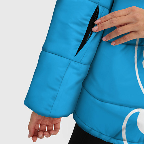 Женская зимняя куртка Котик Меломан голубой / 3D-Черный – фото 5