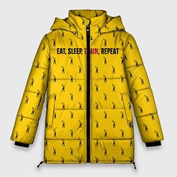 Куртка зимняя женская Eat, sleep, train, repeat, цвет: 3D-светло-серый