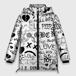 Куртка зимняя женская LIL PEEP LOGOBOMBING, цвет: 3D-черный
