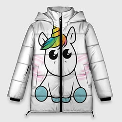 Куртка зимняя женская Милый единорожка, цвет: 3D-светло-серый