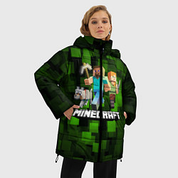 Куртка зимняя женская Minecraft Майнкрафт, цвет: 3D-черный — фото 2