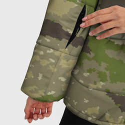 Куртка зимняя женская Камуфляж: болотный, цвет: 3D-черный — фото 2