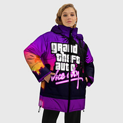 Куртка зимняя женская GTA:VICE CITY, цвет: 3D-светло-серый — фото 2
