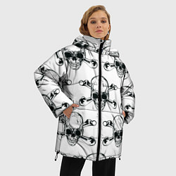 Куртка зимняя женская Череп и кости, цвет: 3D-черный — фото 2