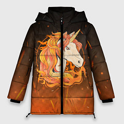 Женская зимняя куртка Огненный единорог