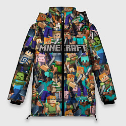 Куртка зимняя женская MINECRAFT ПЕРСОНАЖИ, цвет: 3D-светло-серый