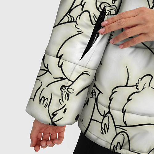 Женская зимняя куртка Корги ЧБ / 3D-Черный – фото 5