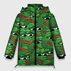 Куртка зимняя женская Pepe The Frog, цвет: 3D-черный