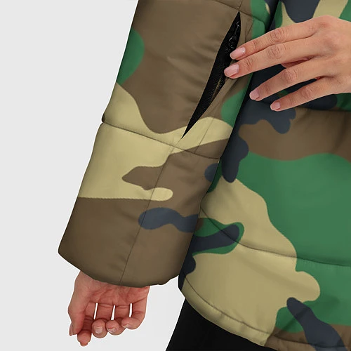 Женская зимняя куртка Камуфляж Войска связи / 3D-Черный – фото 5