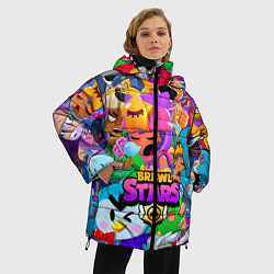 Куртка зимняя женская BRAWL STARS SANDY, цвет: 3D-светло-серый — фото 2