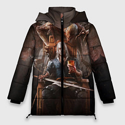 Куртка зимняя женская КРОВЬ И ВЕДЬМАК, цвет: 3D-черный