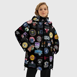 Куртка зимняя женская NBA Pattern, цвет: 3D-черный — фото 2
