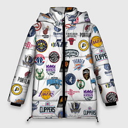 Куртка зимняя женская NBA Pattern, цвет: 3D-черный