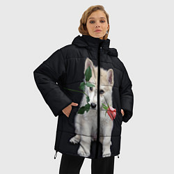 Куртка зимняя женская Щенок в подарок, цвет: 3D-черный — фото 2