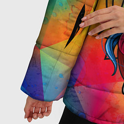 Куртка зимняя женская Единорог хипстер, цвет: 3D-черный — фото 2