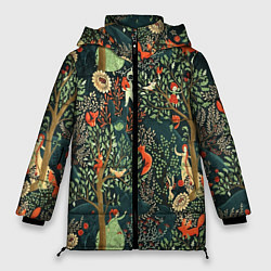 Куртка зимняя женская Abstraction Pattern, цвет: 3D-красный