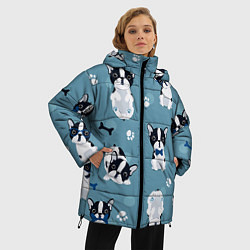 Куртка зимняя женская Собачки, цвет: 3D-светло-серый — фото 2