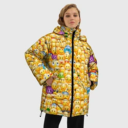 Куртка зимняя женская Смайлики Emoji, цвет: 3D-красный — фото 2