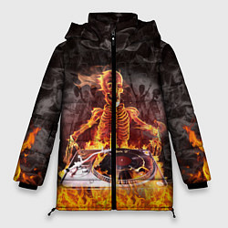 Куртка зимняя женская Вечеринка у скелетов, цвет: 3D-черный