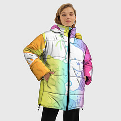Куртка зимняя женская Котоколлаж 05, цвет: 3D-черный — фото 2