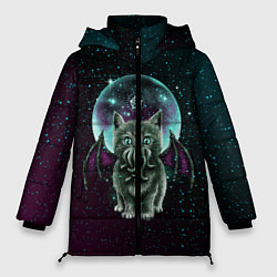 Куртка зимняя женская КОТ КТУЛХУ, цвет: 3D-черный
